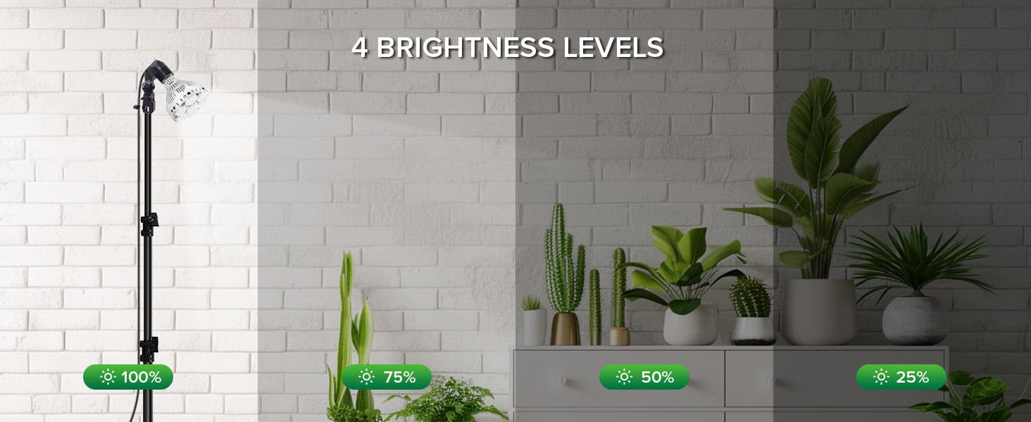 BR30 40W Adjustable Tripod Stand Grow Light with Remote Control, 4 brightness levels.