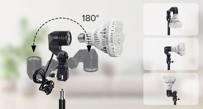 SANSI grow lights for indoor plants full spectrum head can rotate 180 degrees vertically for optimal positioning.