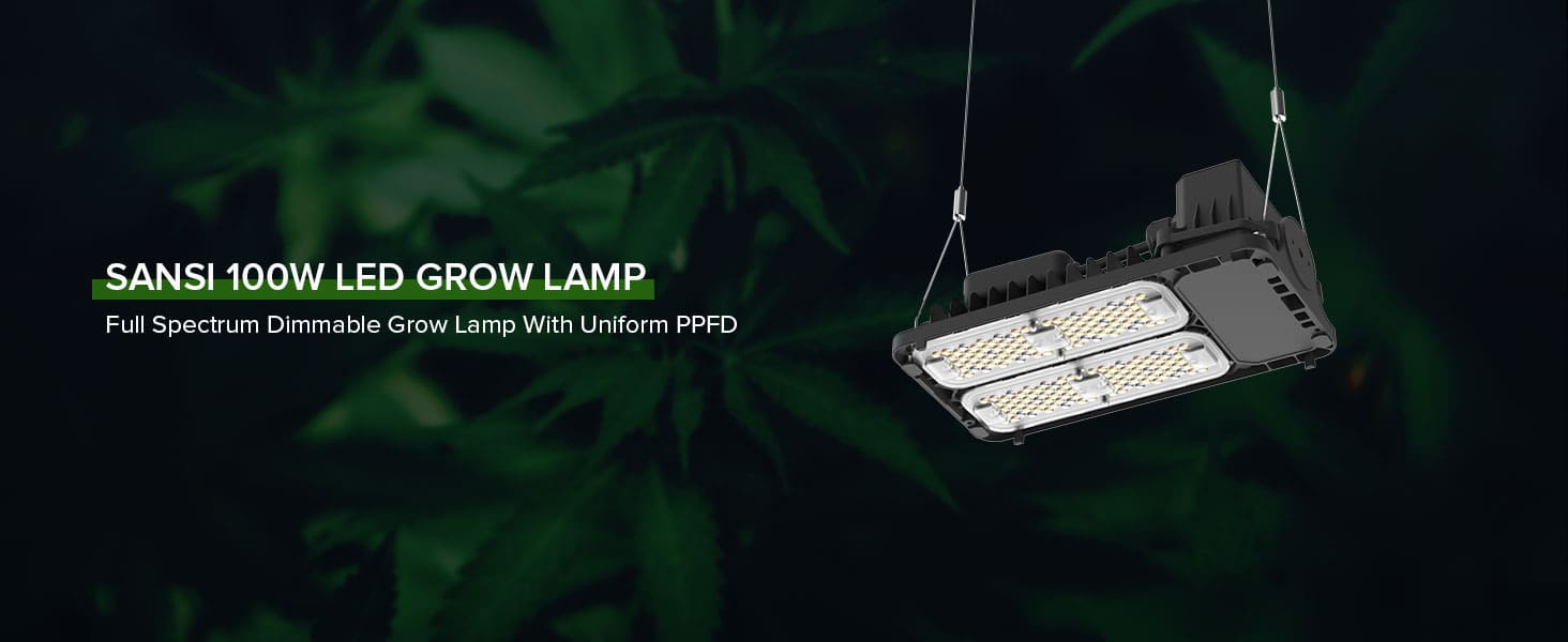 Dimmable 100W LED Grow Light (EU ONLY), full spectrum dimmable grow lamp with uniform PPFD.