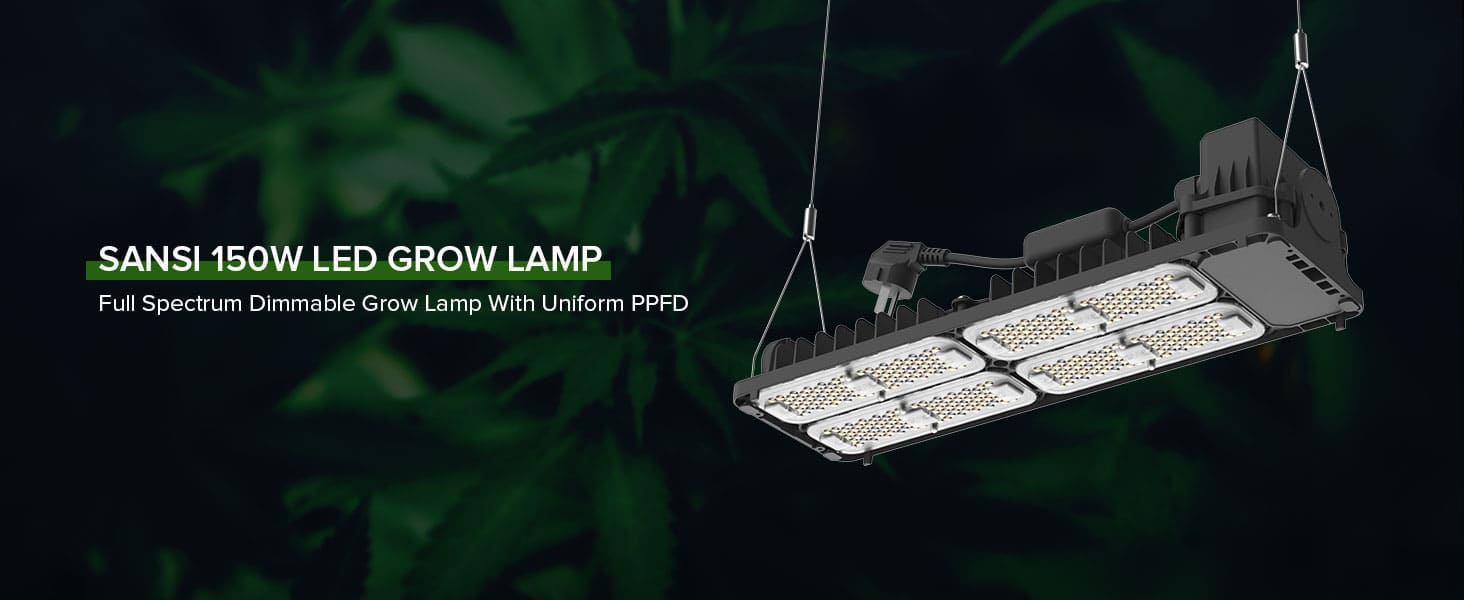 Dimmable 150W LED Grow Light (EU ONLY), full spectrum dimmable grow lamp with uniform PPFD.
