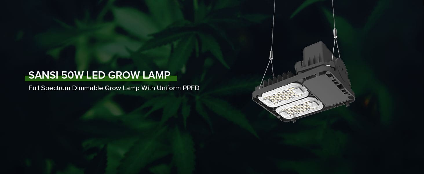 Dimmable 50W LED Grow Light (EU ONLY), full spectrum dimmable grow lamp with uniform PPFD.