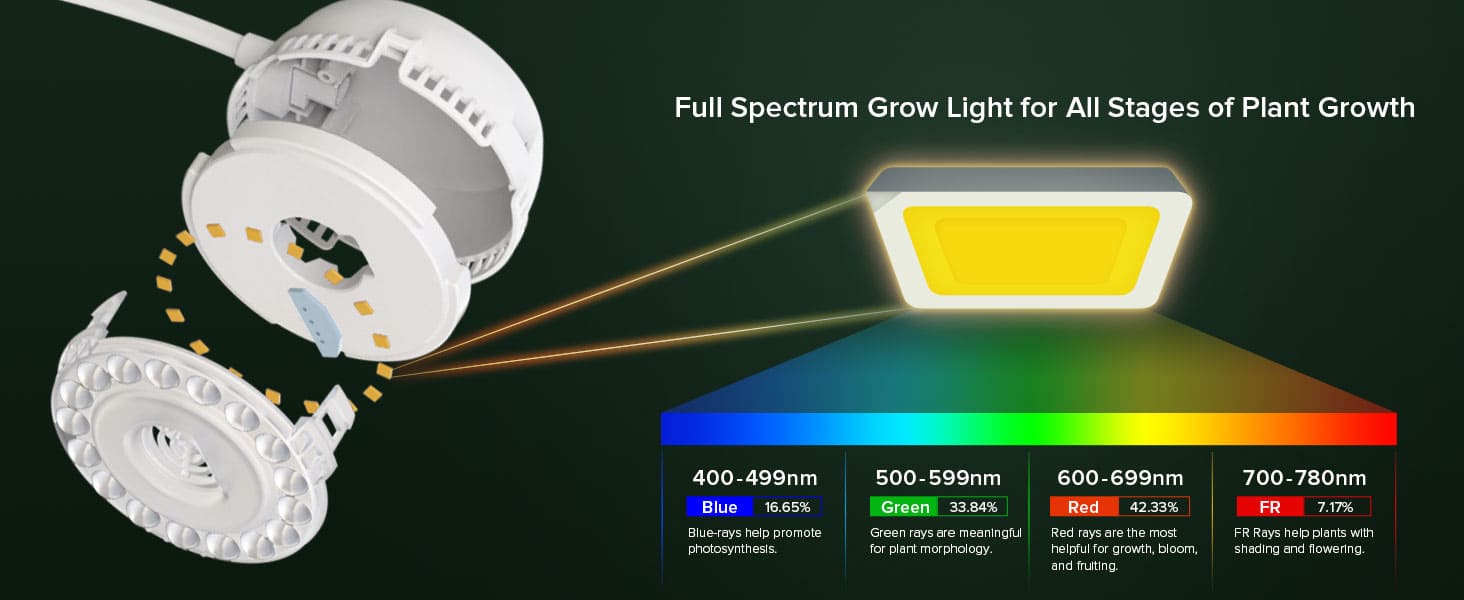 Full Spectrum Grow Light for All Stages of Plant Growth