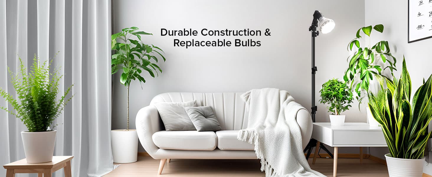 BR30 30W Adjustable Tripod Stand Grow Light with Remote Control, Durable Construction & Replaceable Bulbs