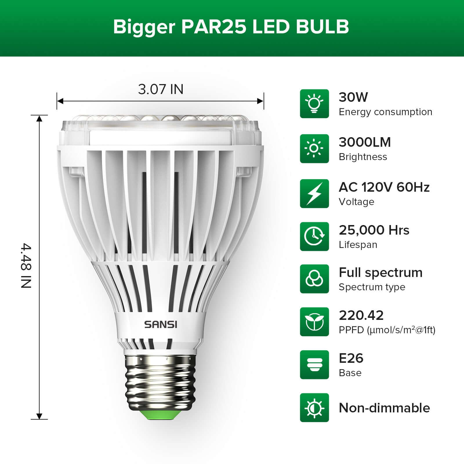 PAR25 30W LED Grow Light Bulb