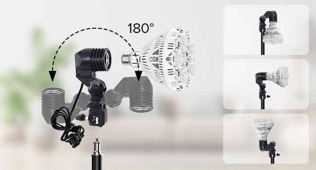 BR30 30W Adjustable Tripod Stand Grow Light with Remote Control, SANSI grow lights for indoor plants full spectrum head can rotate 180 degrees vertically for optimal positioning.