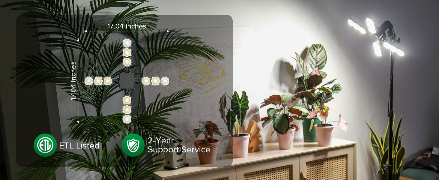 Smart display device on a shelf with plants and a lamp in a room setting.