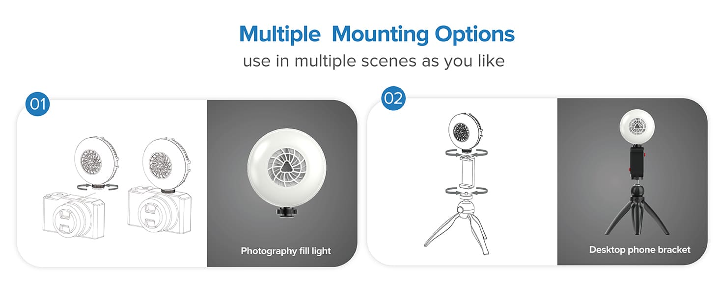 Multiple Mounting options: use in multiple scenes as you like.
