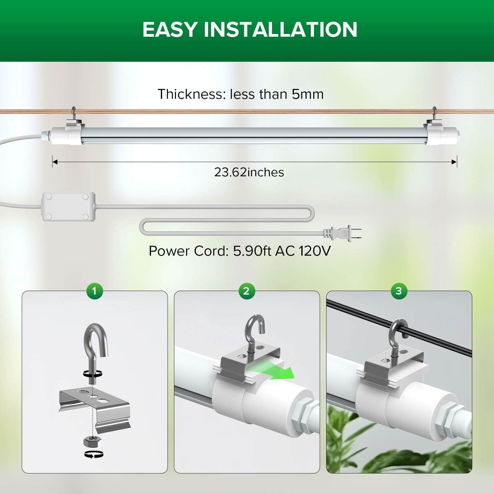 SANSI T8 25W LED Grow Light is easy installed.
