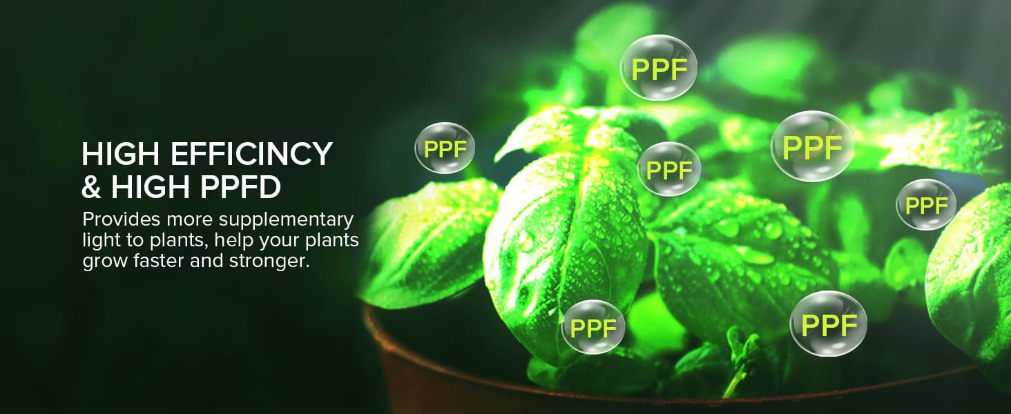 SANSI T8 25W LED Grow Light is equipped with high efficincy & high PPFD, provides more supplementary light to plants, help your plants
grow faster and stronger.