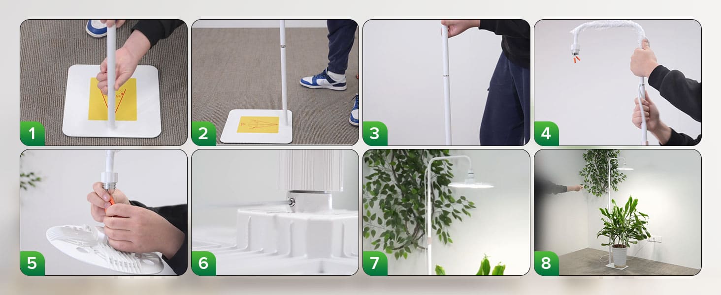 SANSI Tall Standing Grow Light is easy installed.