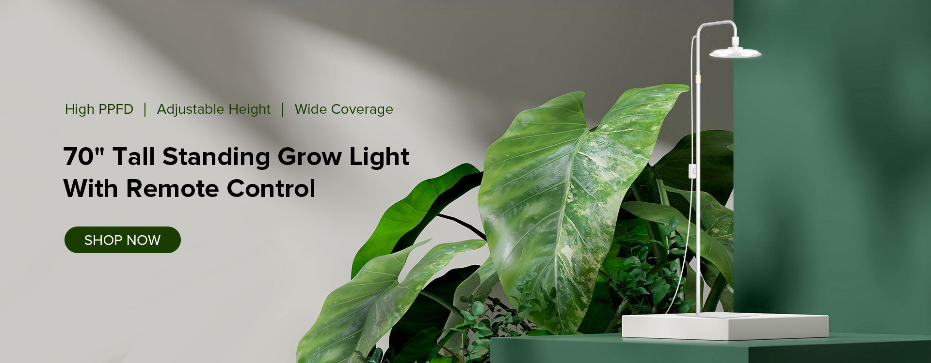 SANSI Tall Standing Grow Light With Remote Control.