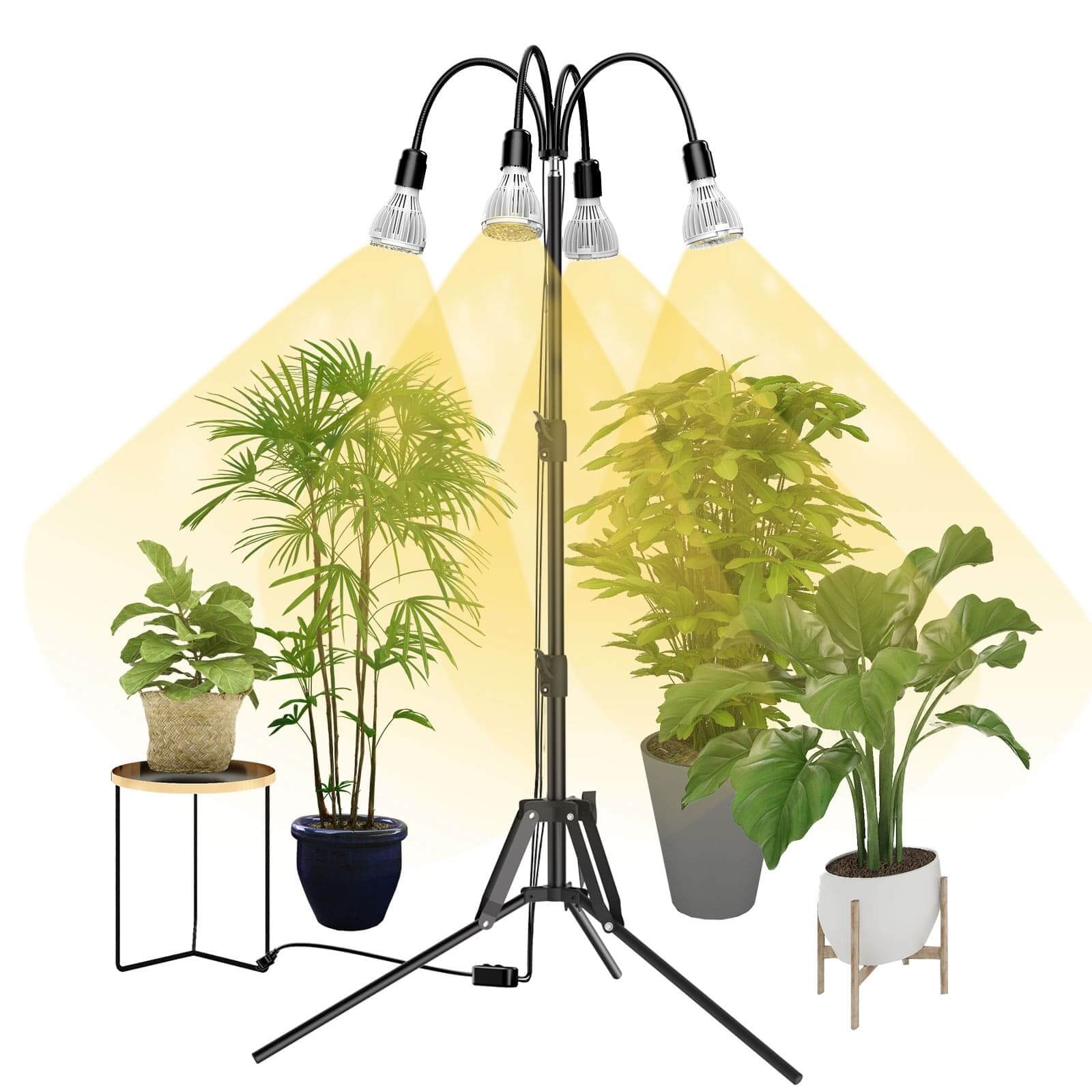 SANSI Upgraded 128W Multi-head Grow Light with Adjustable Tripod Stand.