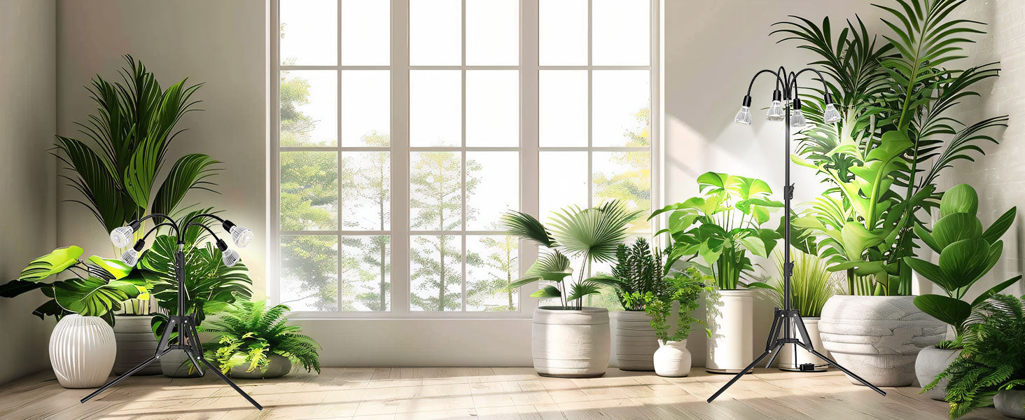 SANSI Upgraded 128W Multi-head Grow Light with Adjustable Tripod Stand.