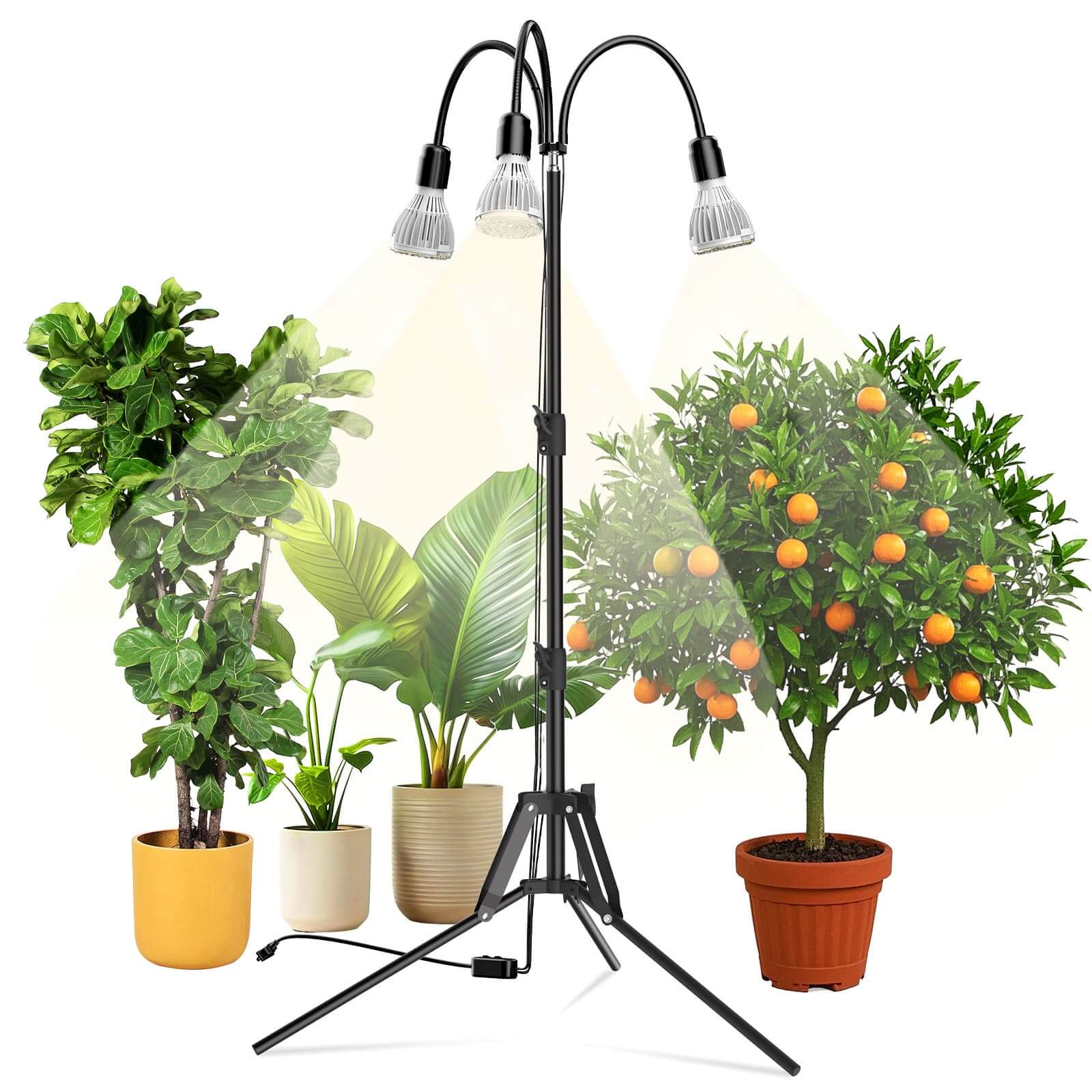 SANSI Upgraded 90W Multi-head Grow Light with Adjustable Tripod Stand.