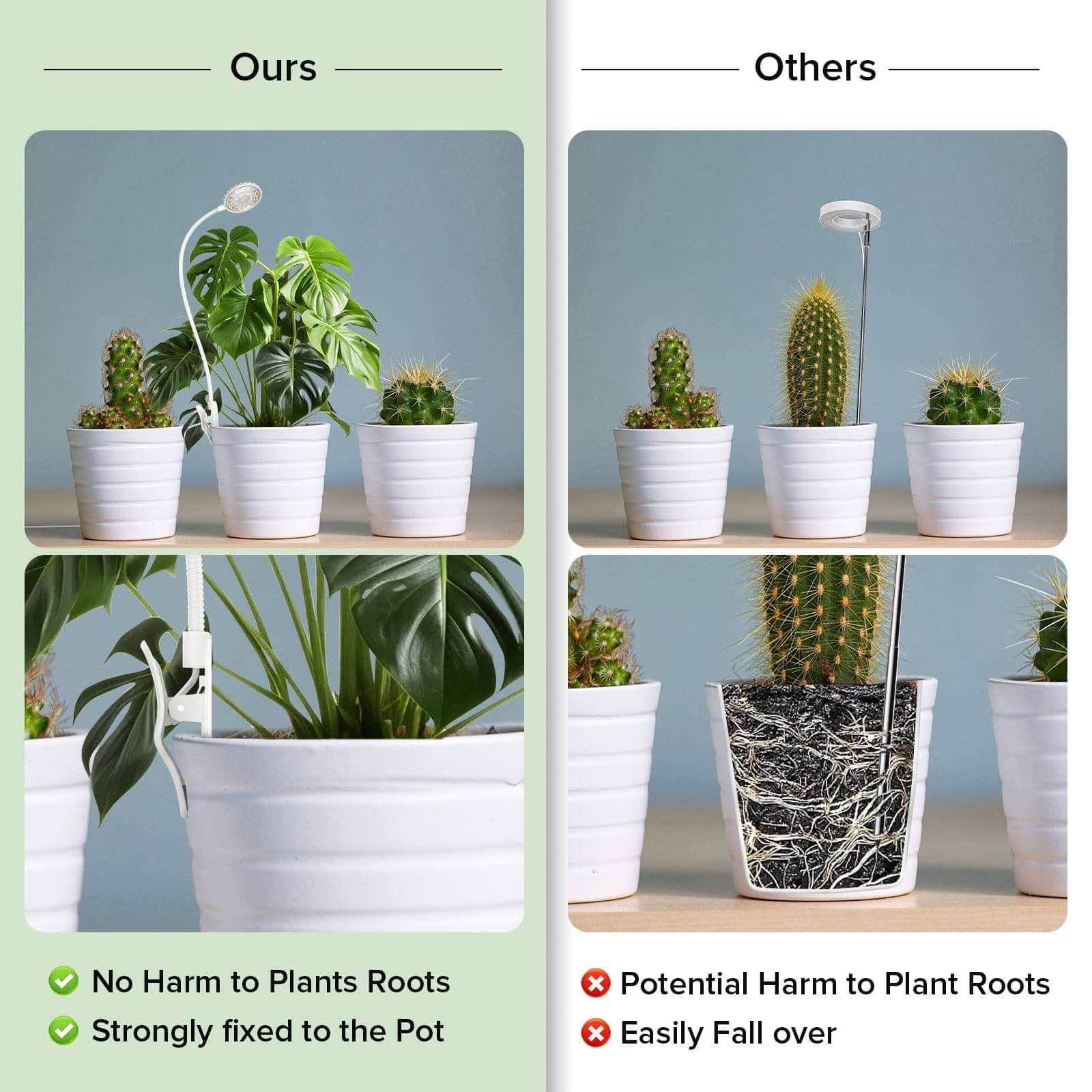 Strongly fixed to the Pot,No Harm to Plants Roots