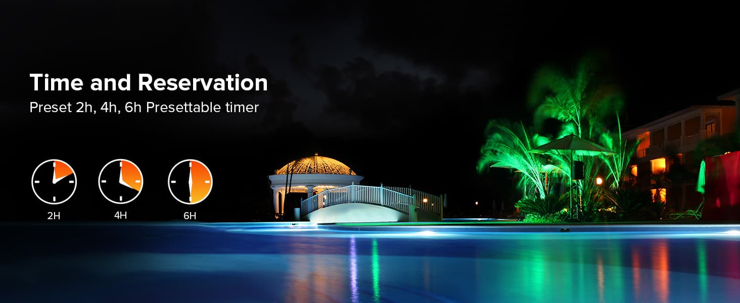 Time and Reservation, Preset 2h,4h, 6h Presettable timer