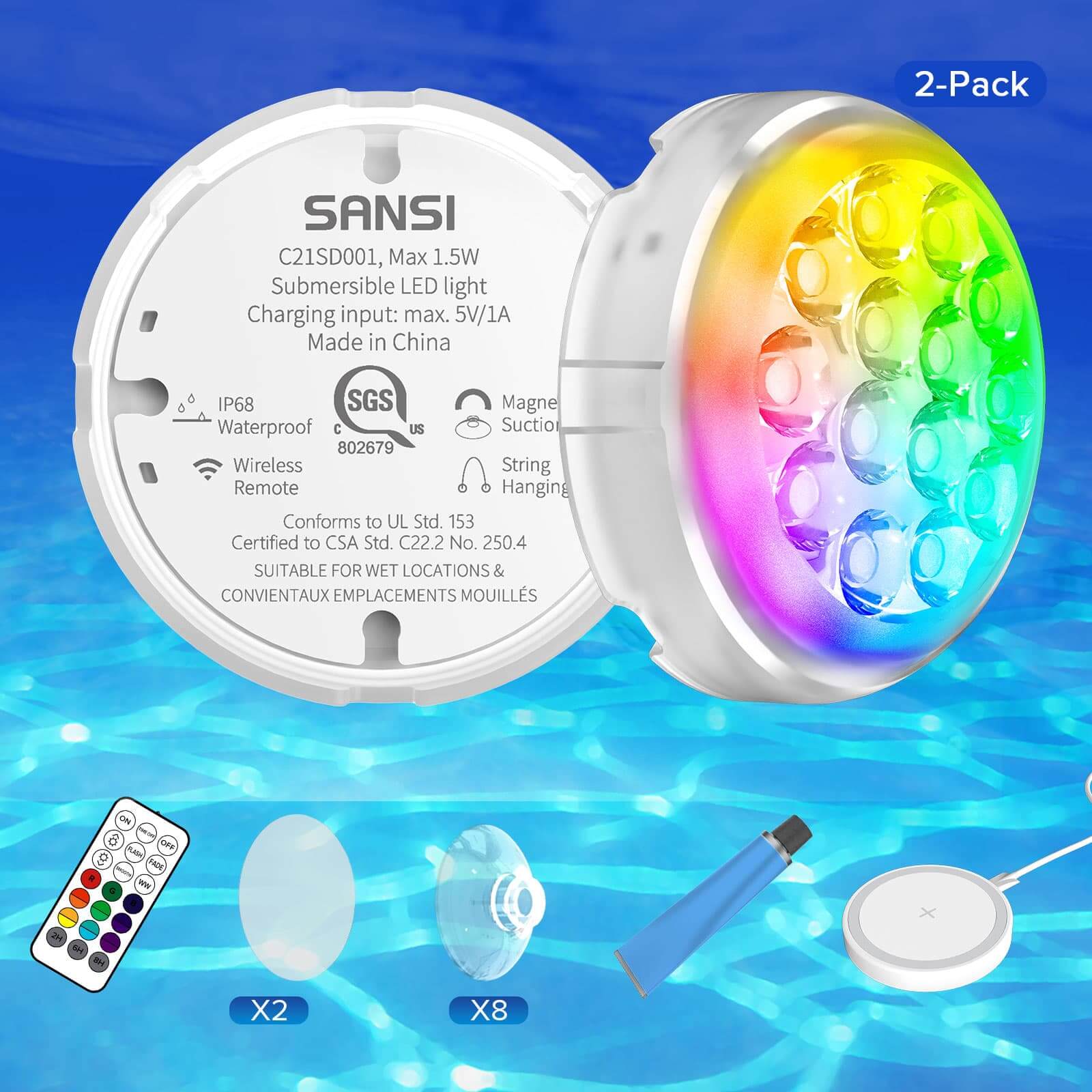 Wireless Charging RGB Color Changing Mood Light (US ONLY)
