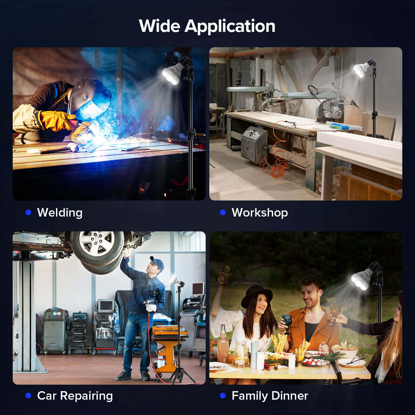 suitable for welding, workshop, car repairing, family dinner