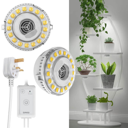 SANSI 10W LED Puck Pflanzenlampe mit Timer und Dimmer