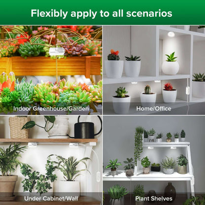 10w Full Spectrum 2-Head Grow Lights(US ONLY) is flexibly apply to all scenarios，indoor greenhouse/garden、under cabinet and plant shelves.