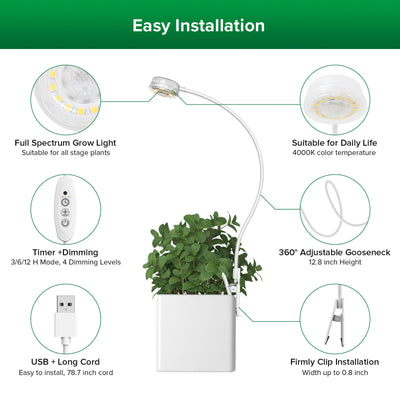 SANSI 5W Pot Clip LED Grow Light (US/CA ONLY)