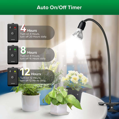 10W Adjustable 1-Head Clip-on LED Grow Light for timer