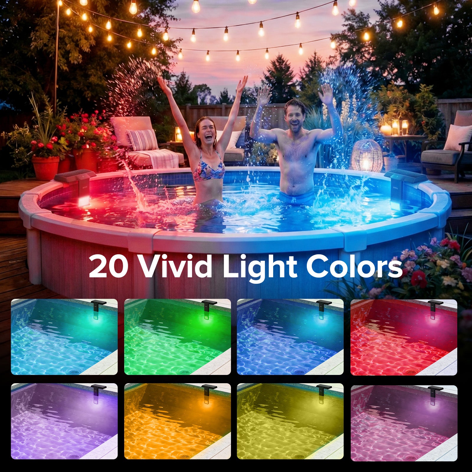 SANSI Solar RGB LED Pool Light with Remote Control