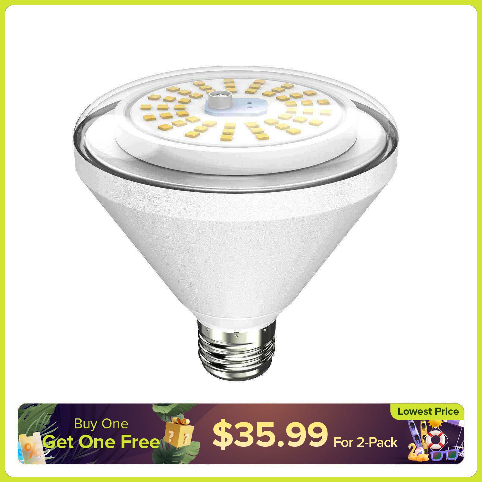 BR30 24W Waterproof LED Grow Bulb