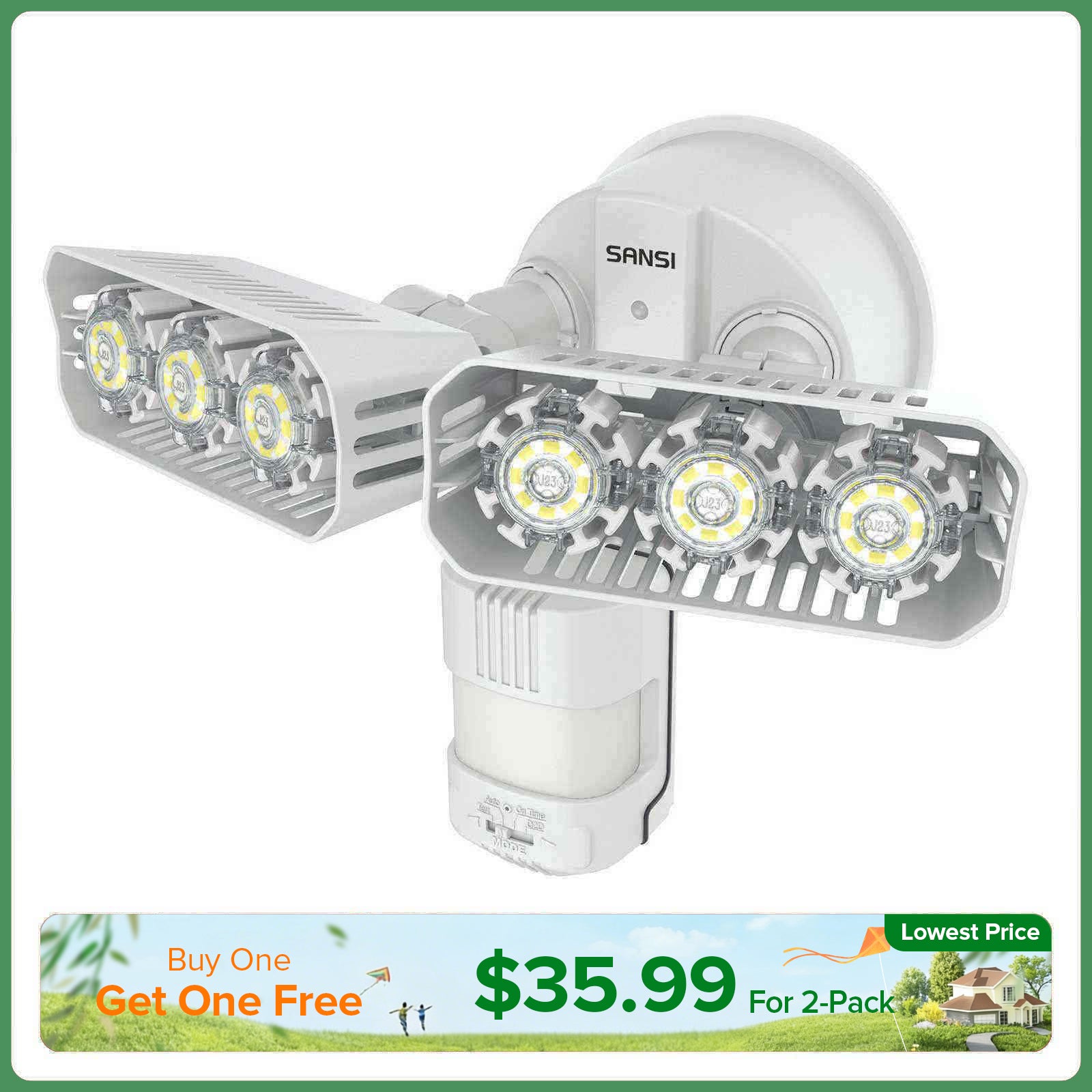 27-W-LED-Sicherheitsleuchte (Dämmerung bis Morgengrauen und Bewegungssensor) 