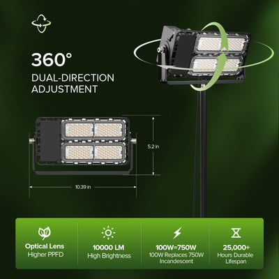 SANSI 100W Panel LED Standing Grow Light with Remote Control (US ONLY)