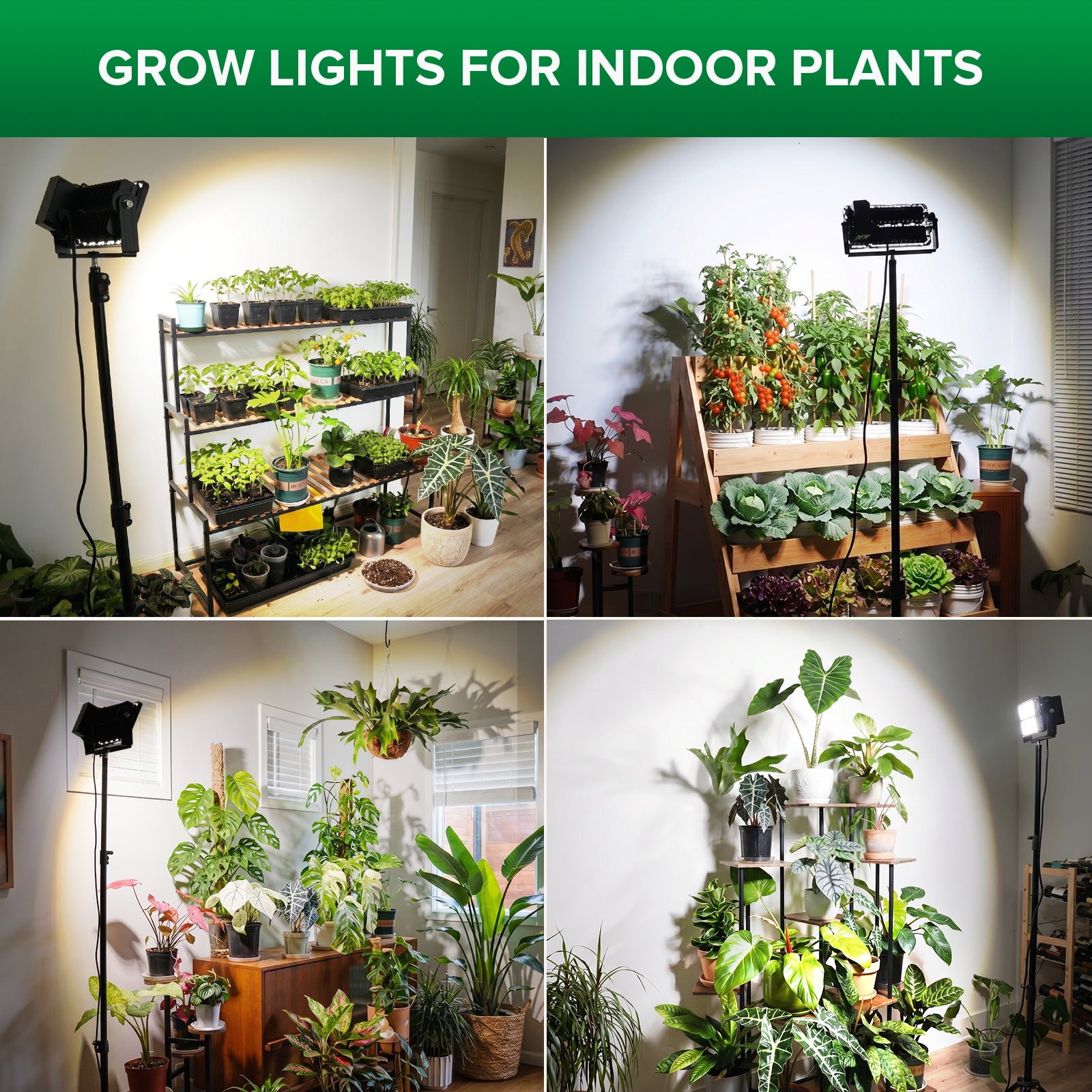 SANSI 100W Panel LED Standing Grow Light with Remote Control (US ONLY)