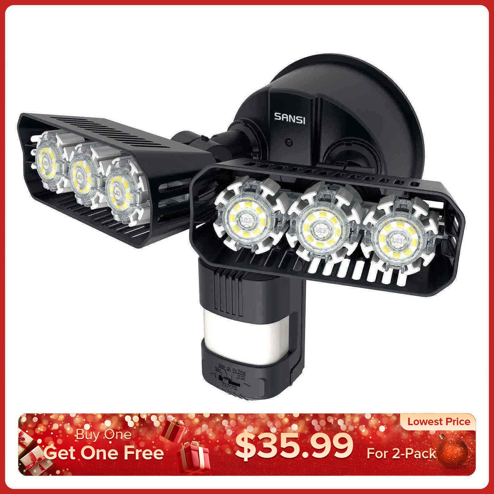 27-W-LED-Sicherheitsleuchte (Dämmerung bis Morgengrauen und Bewegungssensor) 