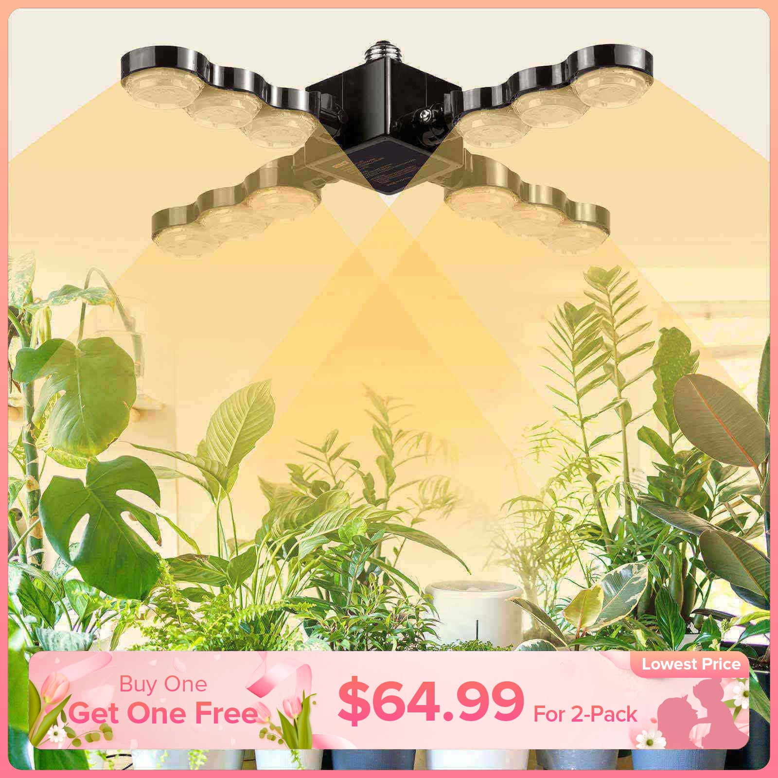 60W LED Grow Light (Folding Wings)(EU/UK ONLY)