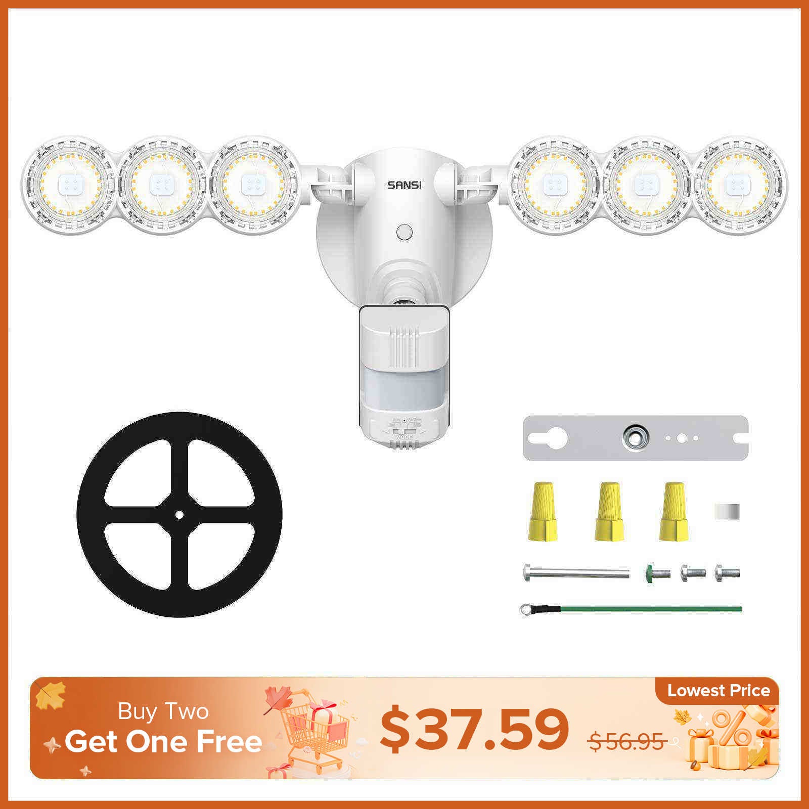 45W LED Security Light (Dusk to Dawn & Motion Sensor)