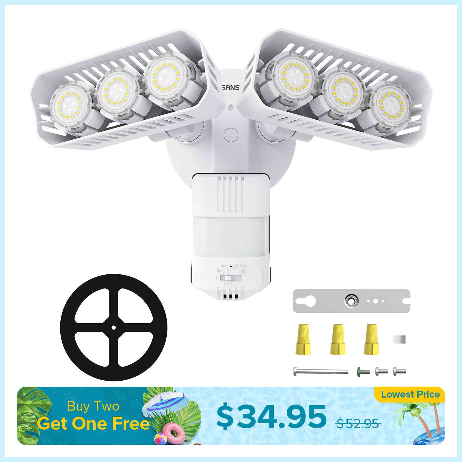 38W LED Security Light (Dusk to Dawn & Motion Sensor)(US CA ONLY)