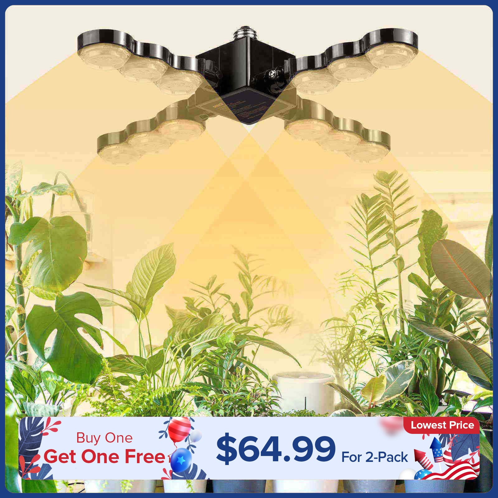 60W LED Grow Light (Folding Wings)(EU/UK ONLY)