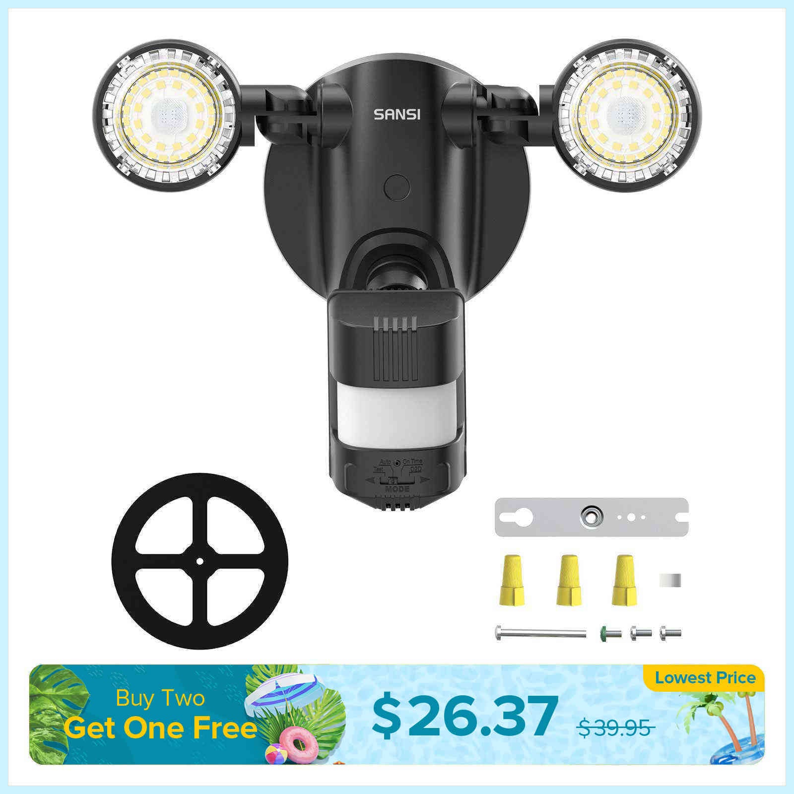 25W LED Security Light (Dusk to Dawn & Motion Sensor)(US/CA ONLY)