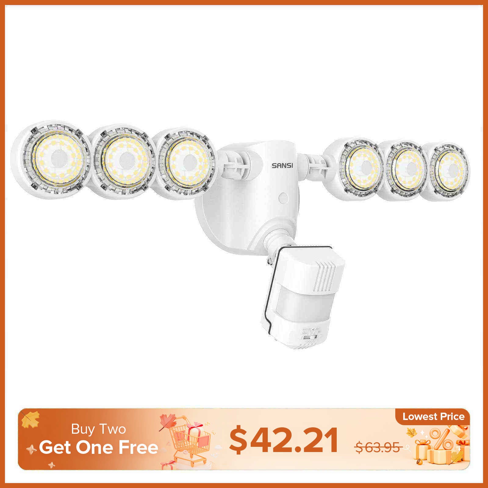 55W LED Security Light (Dusk to Dawn & Motion Sensor)(US ONLY)