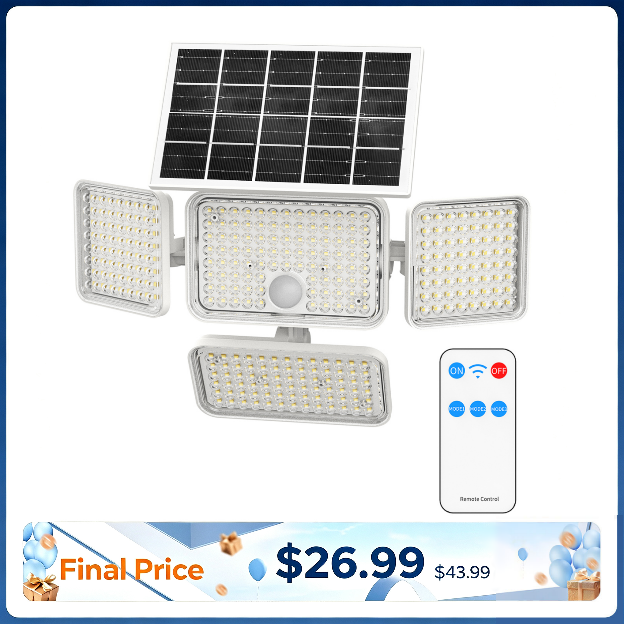 SANSI 10W Lampe de sécurité LED solaire (capteur de mouvement)