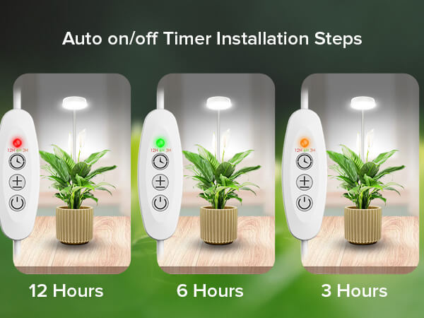 10W pot clip grow light has auto on/off timer installation steps