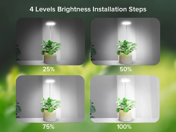 10W pot clip grow light has 4 levels brightness 