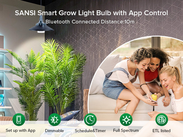 SANSI Smart Grow Light Bulb with APP Control