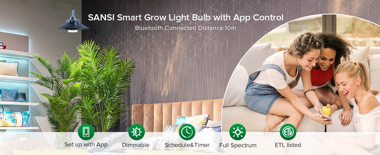 SANSI Smart Grow Light Bulb with APP Control