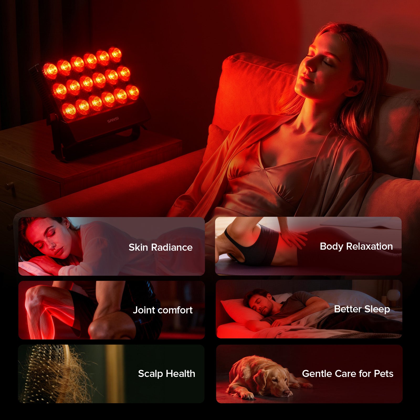 Red Light Therapy Panel - SANSI 80W Dual-Wavelength Treatment