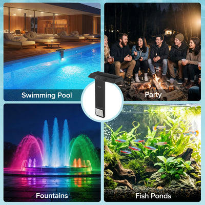 SANSI Solar RGB LED Pool Light with Remote Control