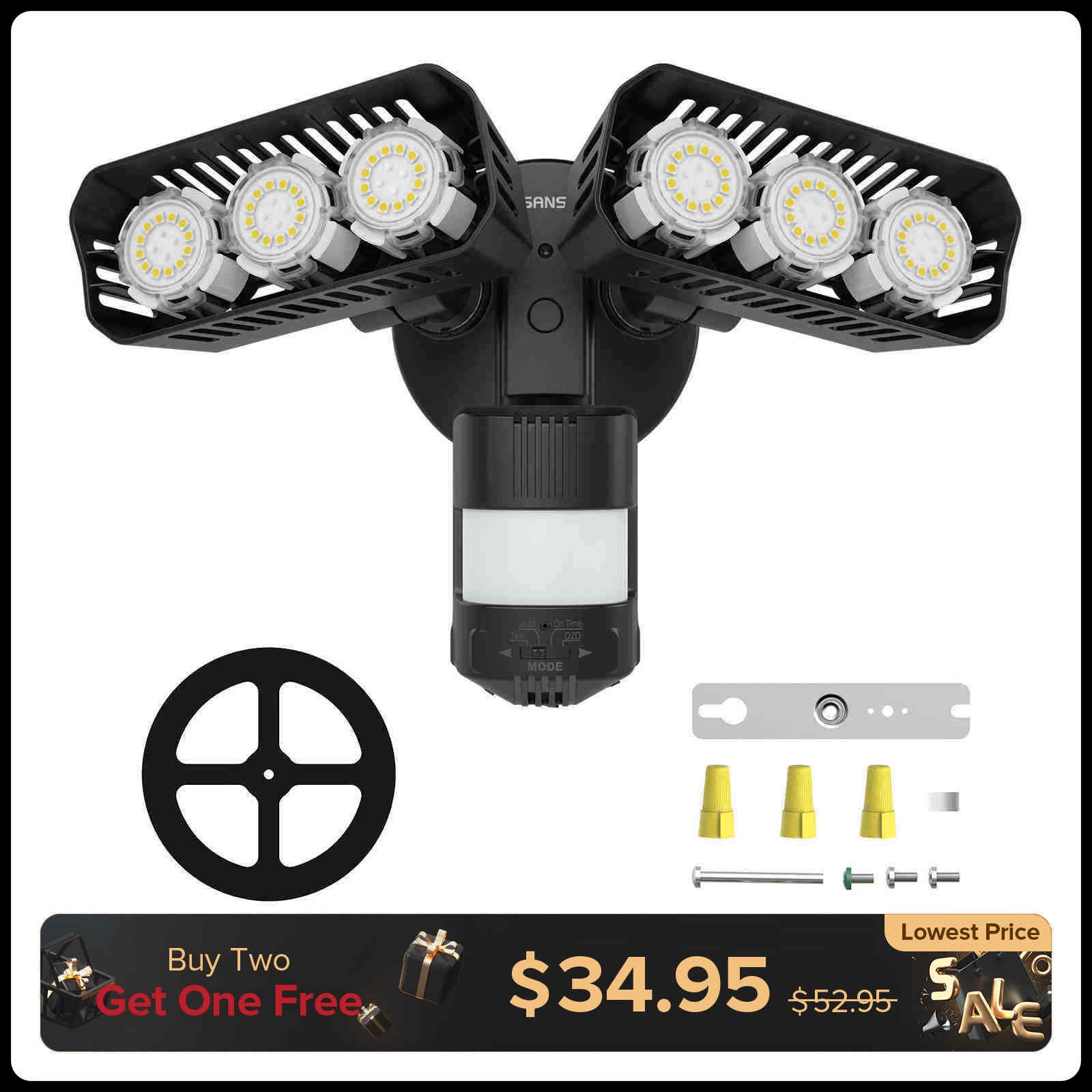 38-W-LED-Sicherheitslicht (Dämmerung bis Morgengrauen und Bewegungssensor) (NUR USA, Kalifornien)