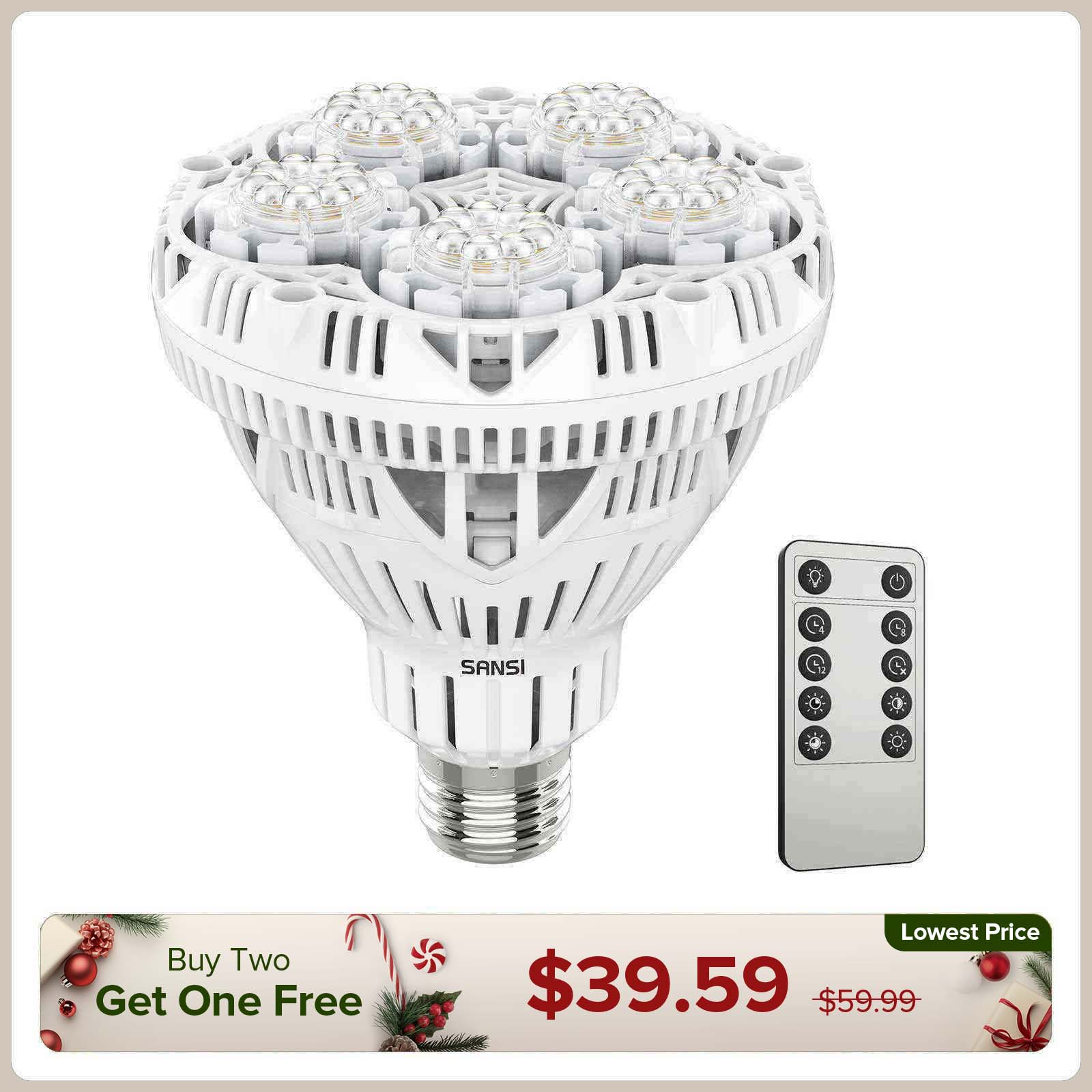 BR30 30W LED Grow Light Bulb With Remote Control (US/CA ONLY)