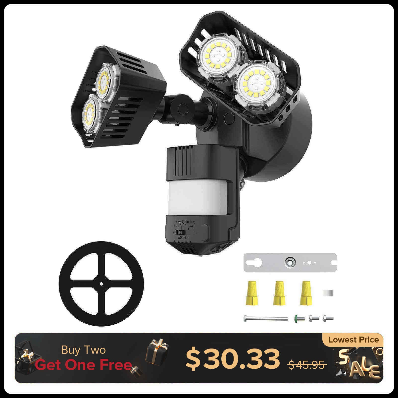 Upgraded 28W LED Security Light (Dusk to Dawn & Motion Sensor)(US ONLY)