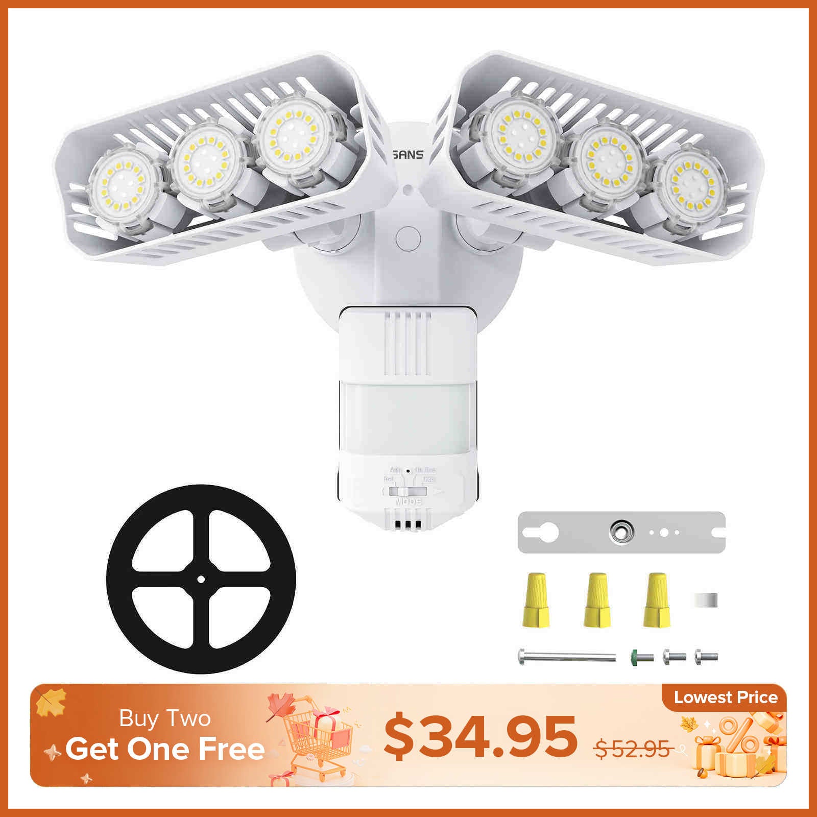 38W LED Security Light (Dusk to Dawn & Motion Sensor)(US CA ONLY)