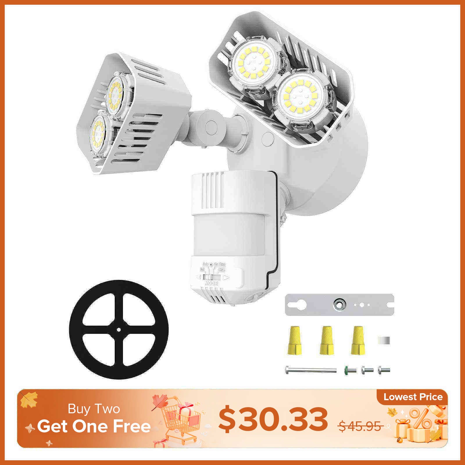 Upgraded 28W LED Security Light (Dusk to Dawn & Motion Sensor)(US ONLY)